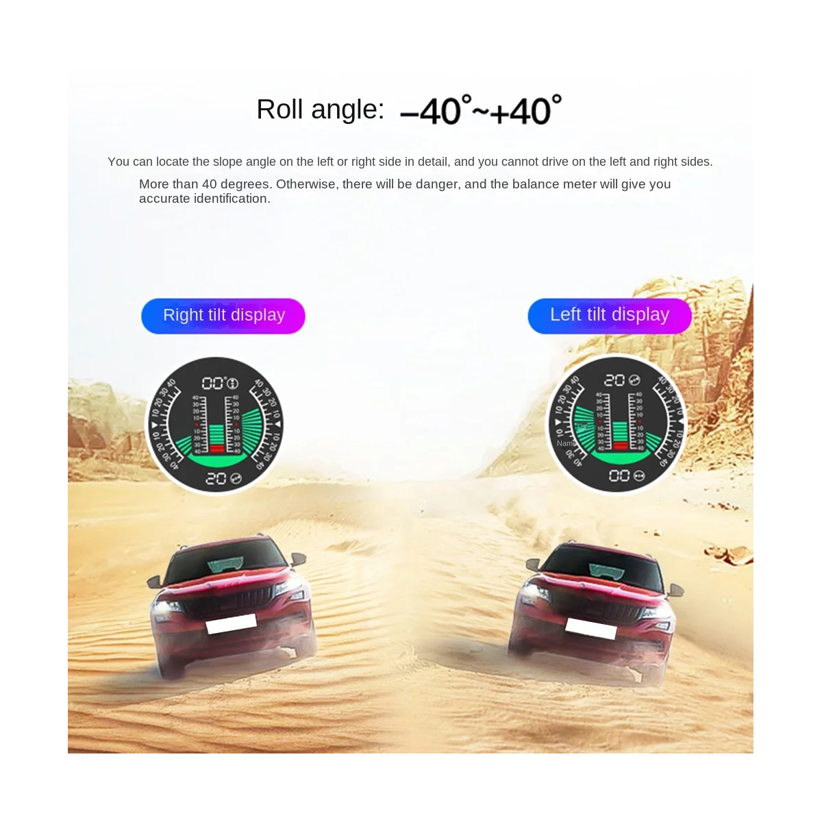 X94 Car HUD Digital Inclinometer Clinometer 4X4GPS Off-Road Auto Pitch Roll Angle Smart Head Up Display Slope Meter