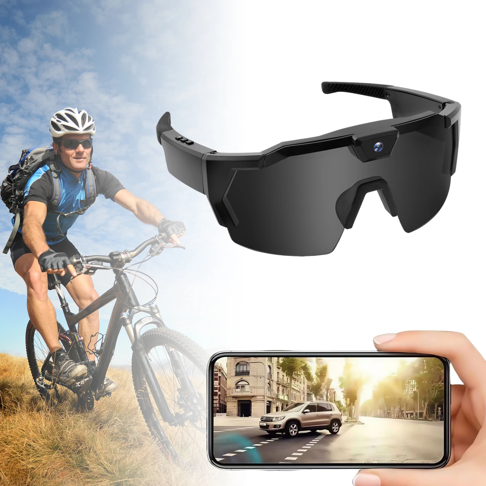 

Очки с камерой HD1080P и картой памяти 16 ГБ, спортивные очки POV для активного отдыха, велоспорта, походов и путешествий