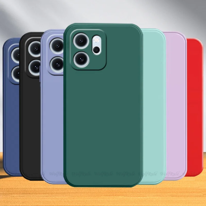 

For Reno 14F Case Cover Reno 14F Capas Original Liquid Silicone Phone Bumper Back Armor Shockproof TPU Soft Fundas OPPO Reno 14F