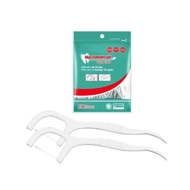 Mint sabor fio dental, alta qualidade palitos plásticos, ultrathin sabor hortelã-pimenta, 100pcs