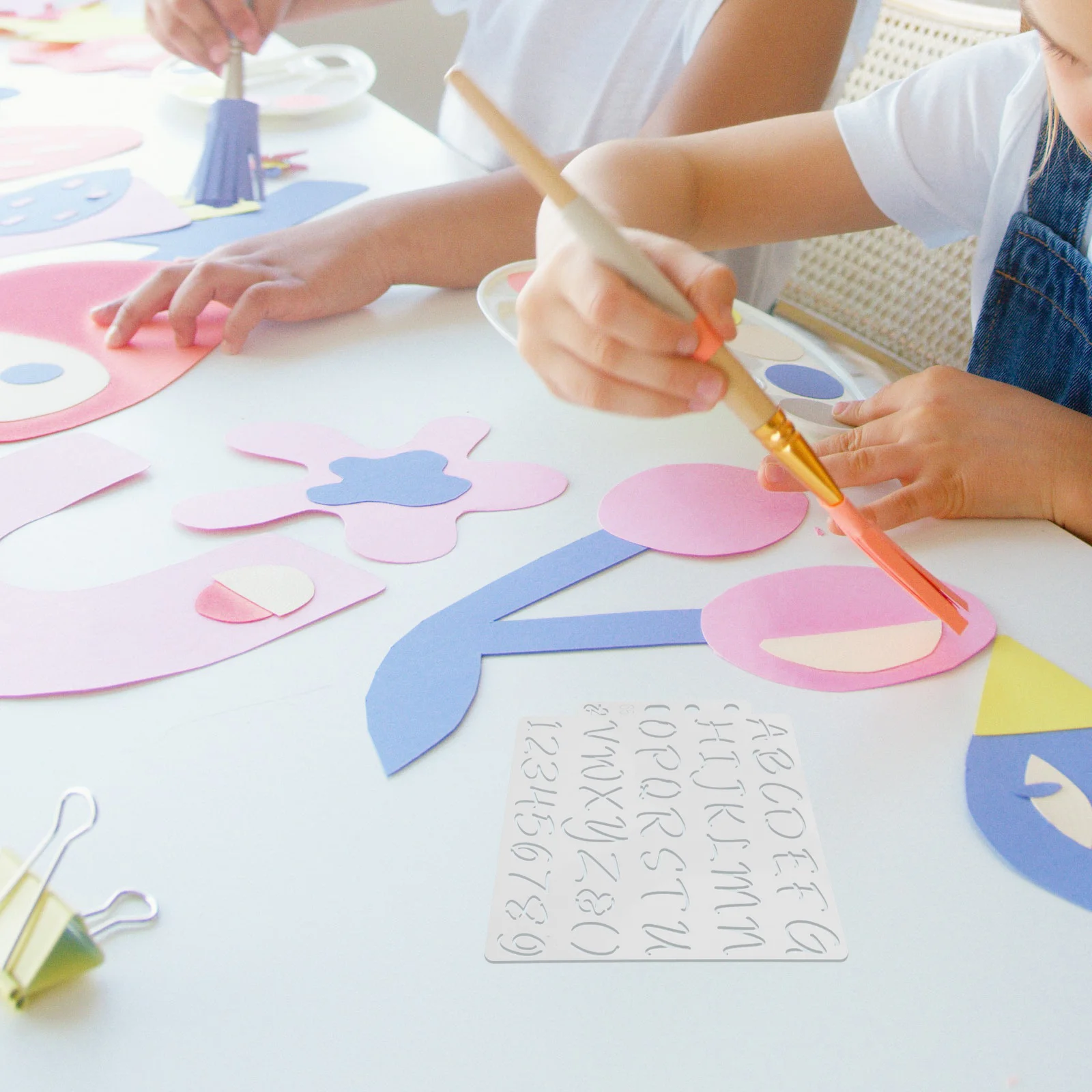 

6pcs Spray Paint Stencils Precision Letter Number Templates For Diy Craft Durable Hollow Design Stencil Ruler Large