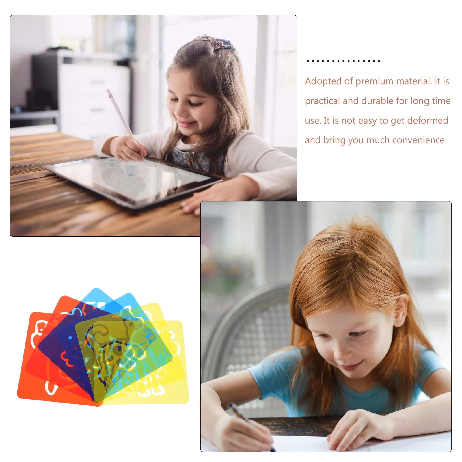 

2Sets Drawing Template for Doodle Board Cute Animal Stencils Reusable Plastic Tracing Cards for Children's Art Practice Kit