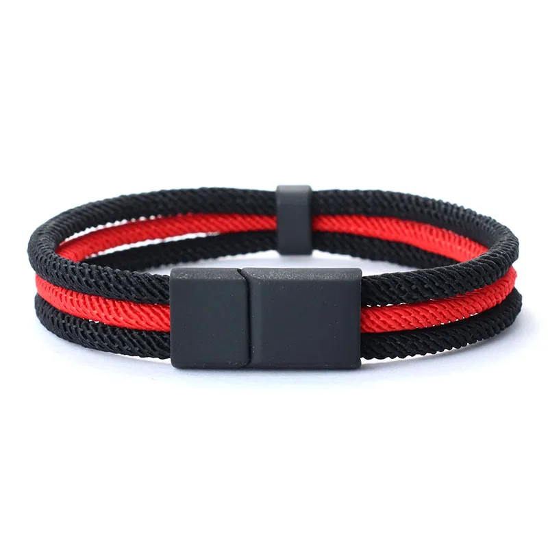 New Fashion Cord Chain Bracelet Men 3 Layers 4mm Nylon Rope Hand Accessories Pulseras Para Hombre Erkek Bileklik Gift For Him