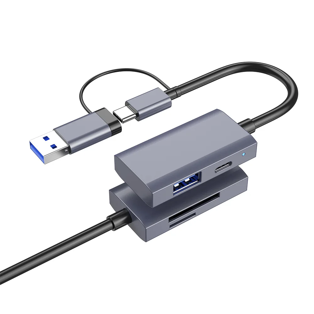 UTHAI TF24 ملحقات الكمبيوتر المحمول Type-C إلى USB 3.0 HUB SD TF هاتف الكمبيوتر OTG متعدد الوظائف قارئ بطاقات عالي السرعة