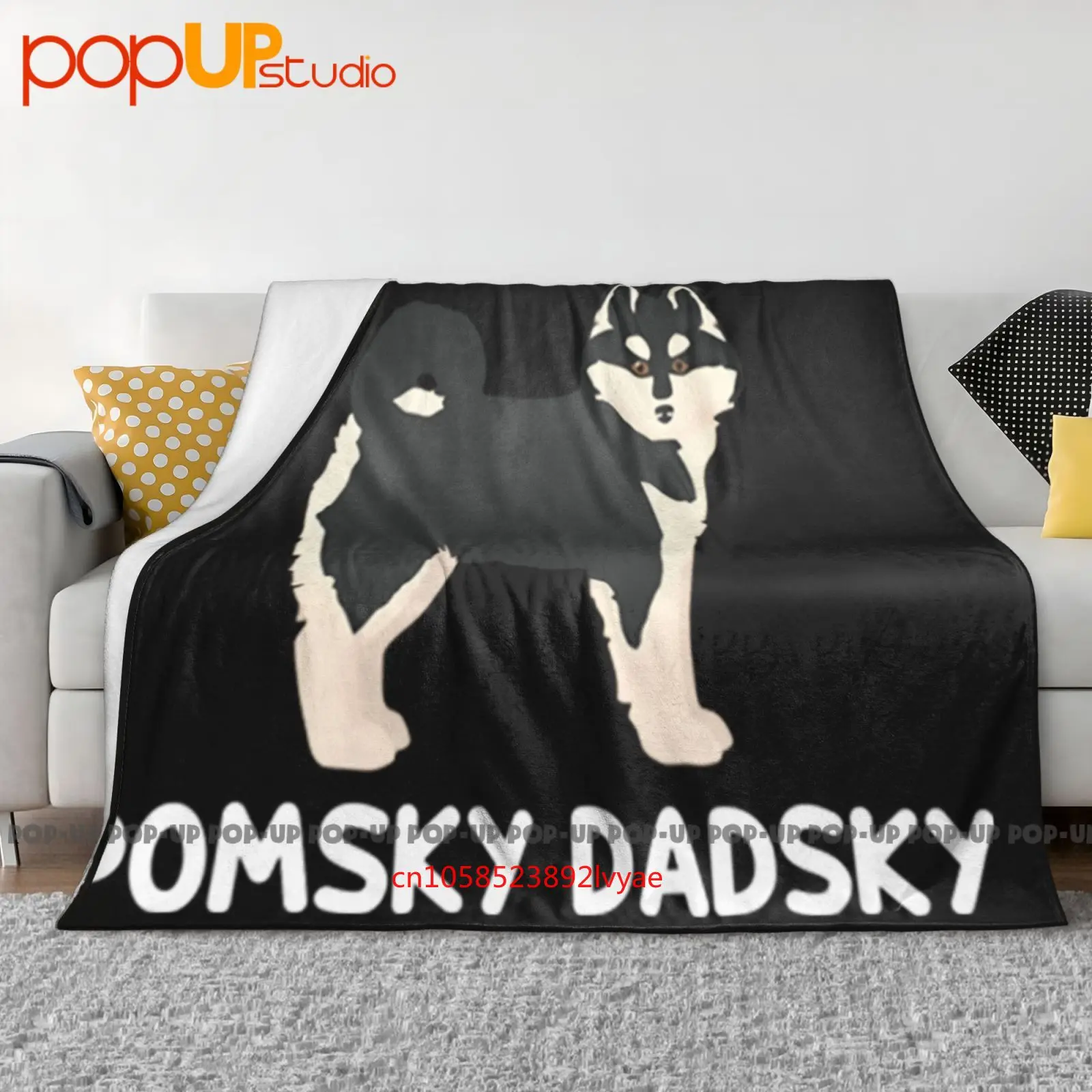Pomsky Dadsky Pet Pomsky Dad Manta ultrasuave Edredón Funda de sofá de invierno Fundas de cama