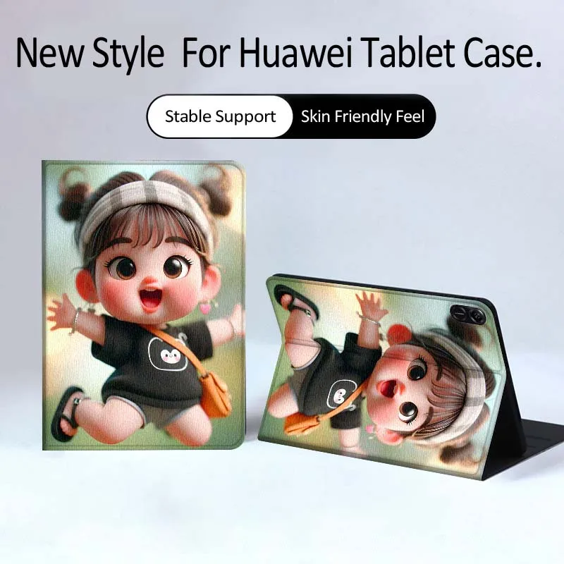 

Чехол для планшета Cartoon Pigtail Joy Jump для Huawei MatePad Pro Air 12 X Honor Pad 8 V8 9 13 GT GT2 3 12.6 13.3 дюйма