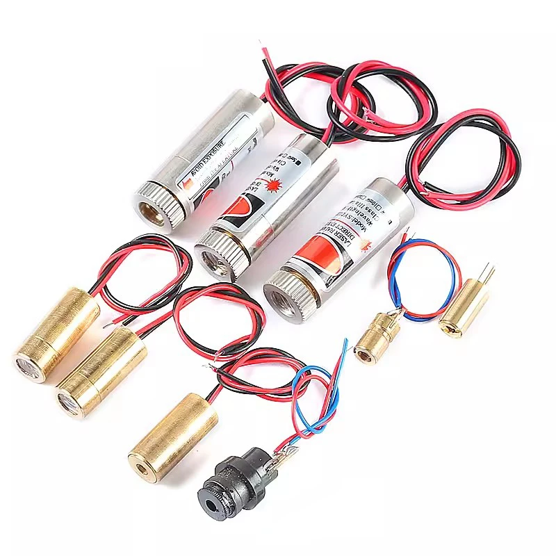 650nm 5mW จุดสีแดง/สาย/โมดูลเลเซอร์ข้ามหัวแก้วเลนส์โฟกัสปรับโฟกัสเลเซอร์ไดโอดหัวอุตสาหกรรม Class