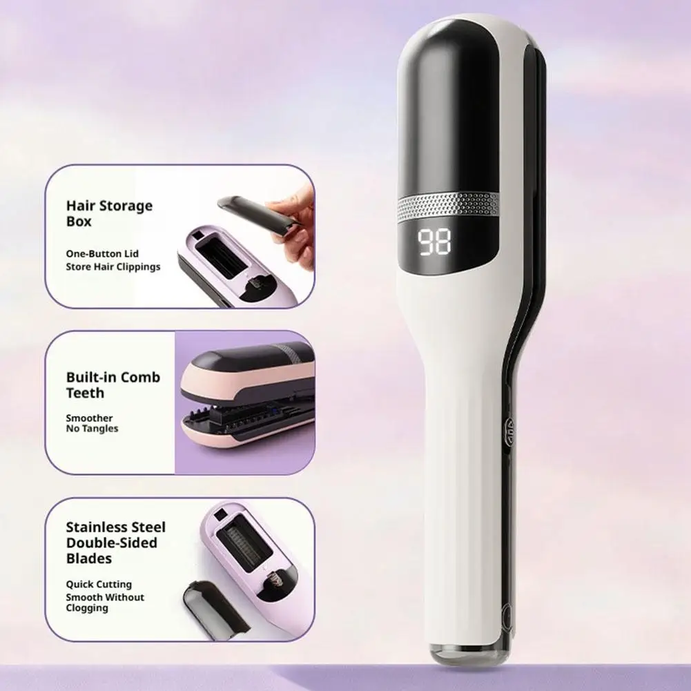 Cordless Split End Trimmer Automatic Hair Cutting Machine for Dry Damaged Frizzy Hair Women Home Use Damaged Hair Repair New