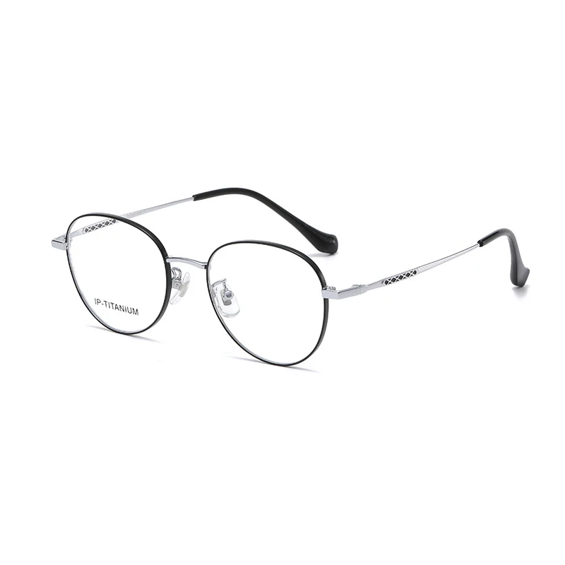 Titan-Brillengestell, klein, rund, optisch, für Studenten, trendig, für hochgradige Linse, austauschbare Myopie-Linse, Retro, Damen und Herren – Detail 12