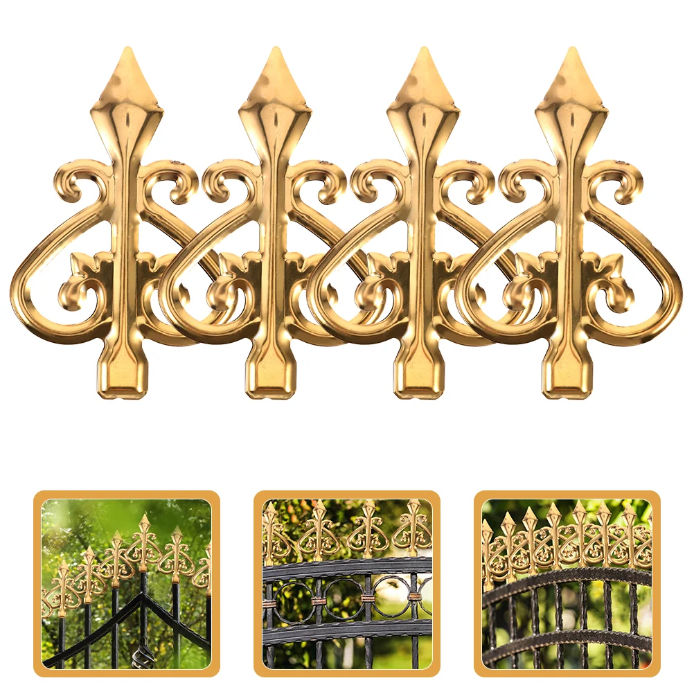 4 Pcs Garden Decoration Tip Fence Spears Trident Covers Gate Finial Decorate