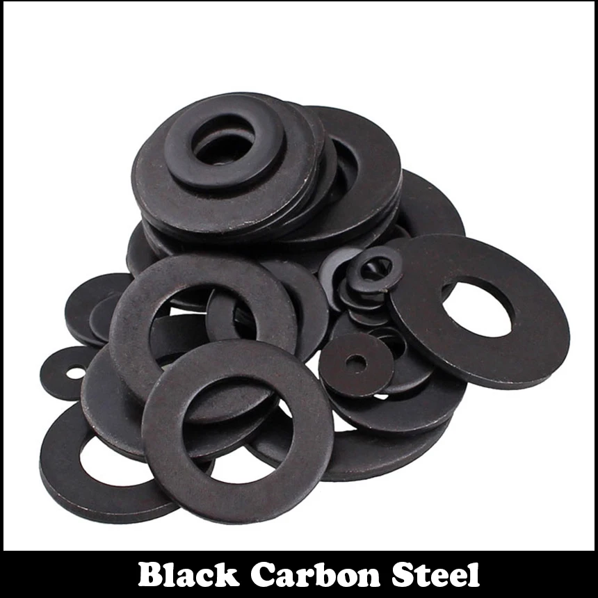 M10 M12 M10*20*2 M10x20x2 M10*30*2 M10x30x2 M12*24*2 M12x24x2 Black Carbon Steel DIN125 Gasket Collar Plain Flat Washer