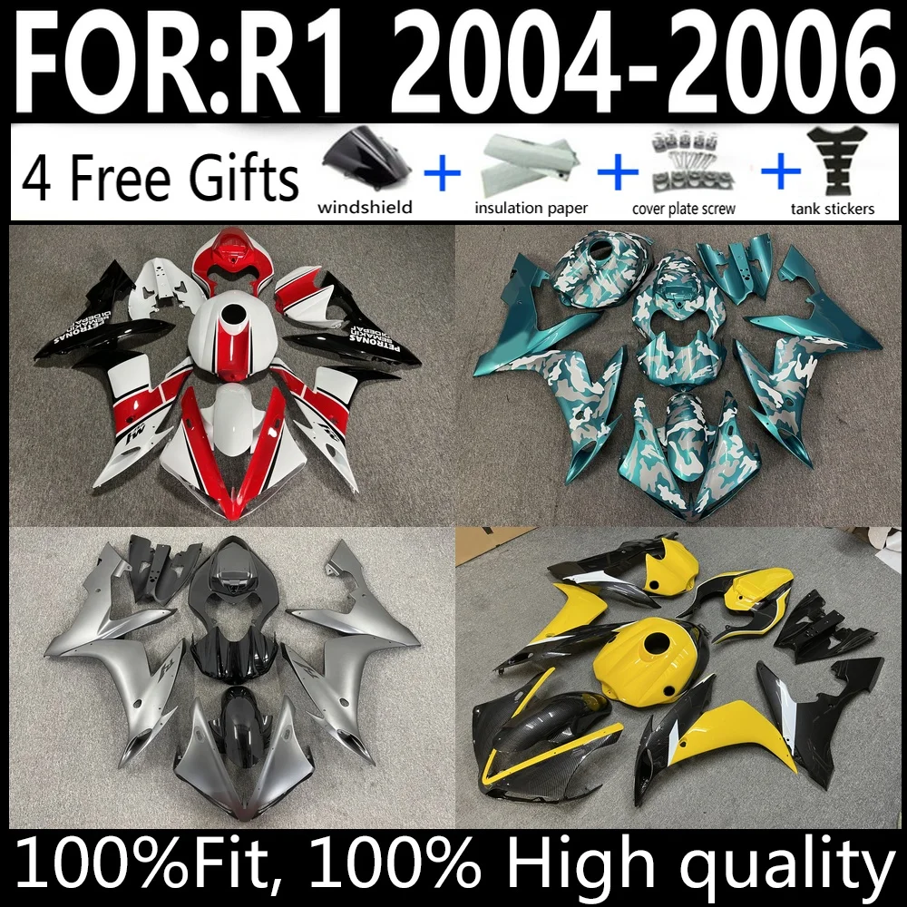 

Yamaha YZF-R1 04 05 06 R1 2004-2006 Motorcycle Fairings Kit ABS Plastic Body Work Cowlings Set Full Body Replacement
