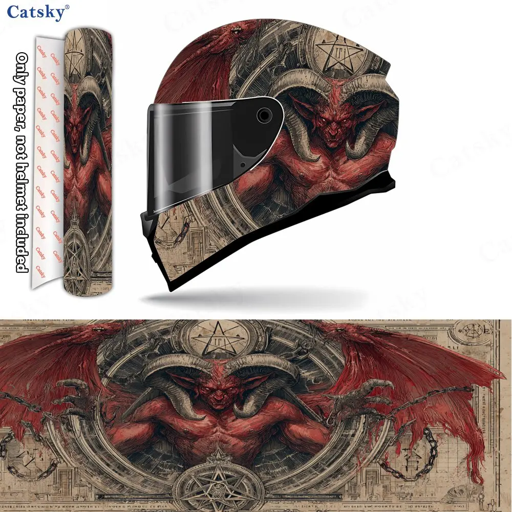 Fantasy Winged Demon Pattern Helmet stickers , PVC Material Multifunctional Helmet Stickers, Scratch-Resistant & Fade-Proof, Eas