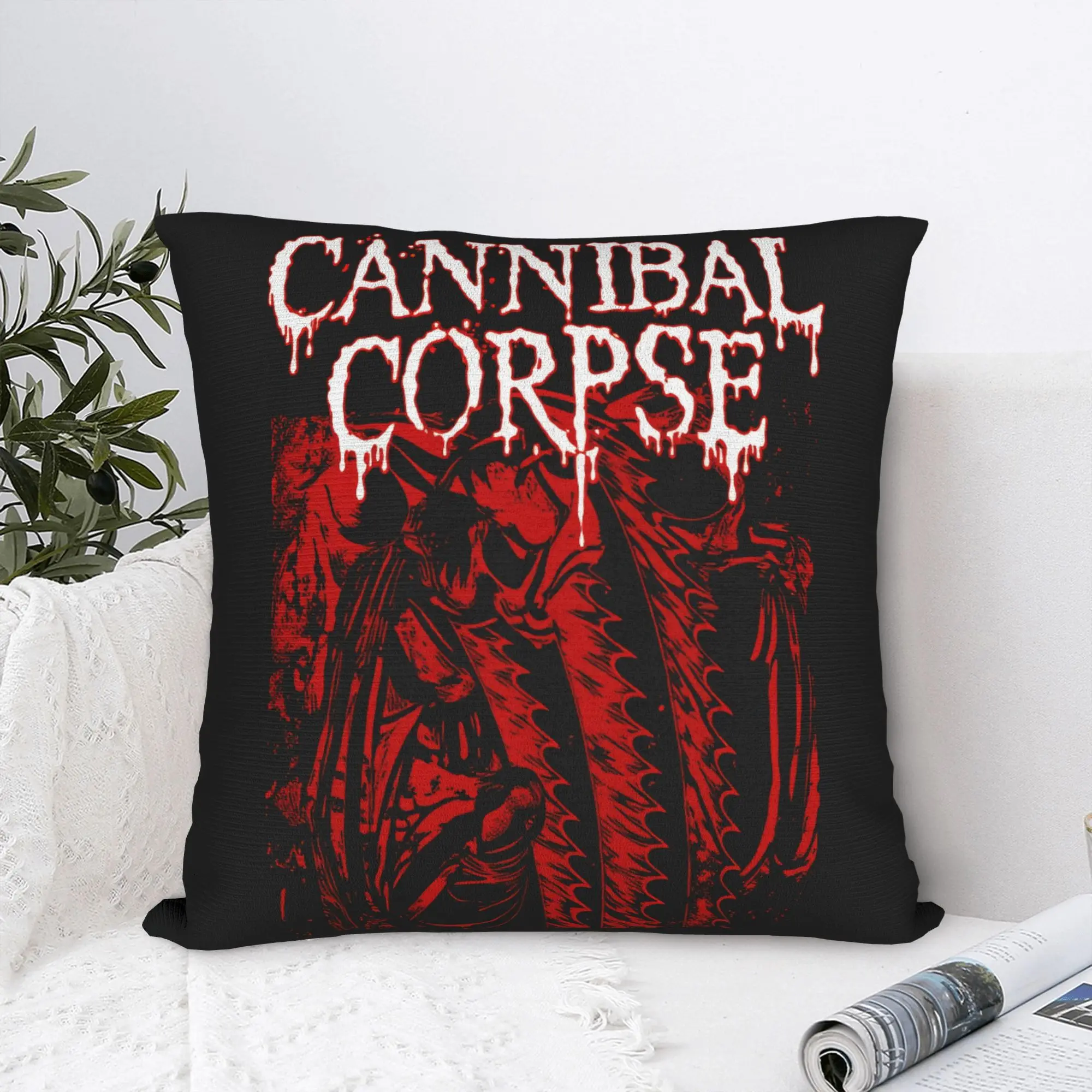 Pillow Case Death Metal Band Cannibal Corpse Soft  Pillow Cover For Sofa Home Decoration Retro Trendy Pillowcases