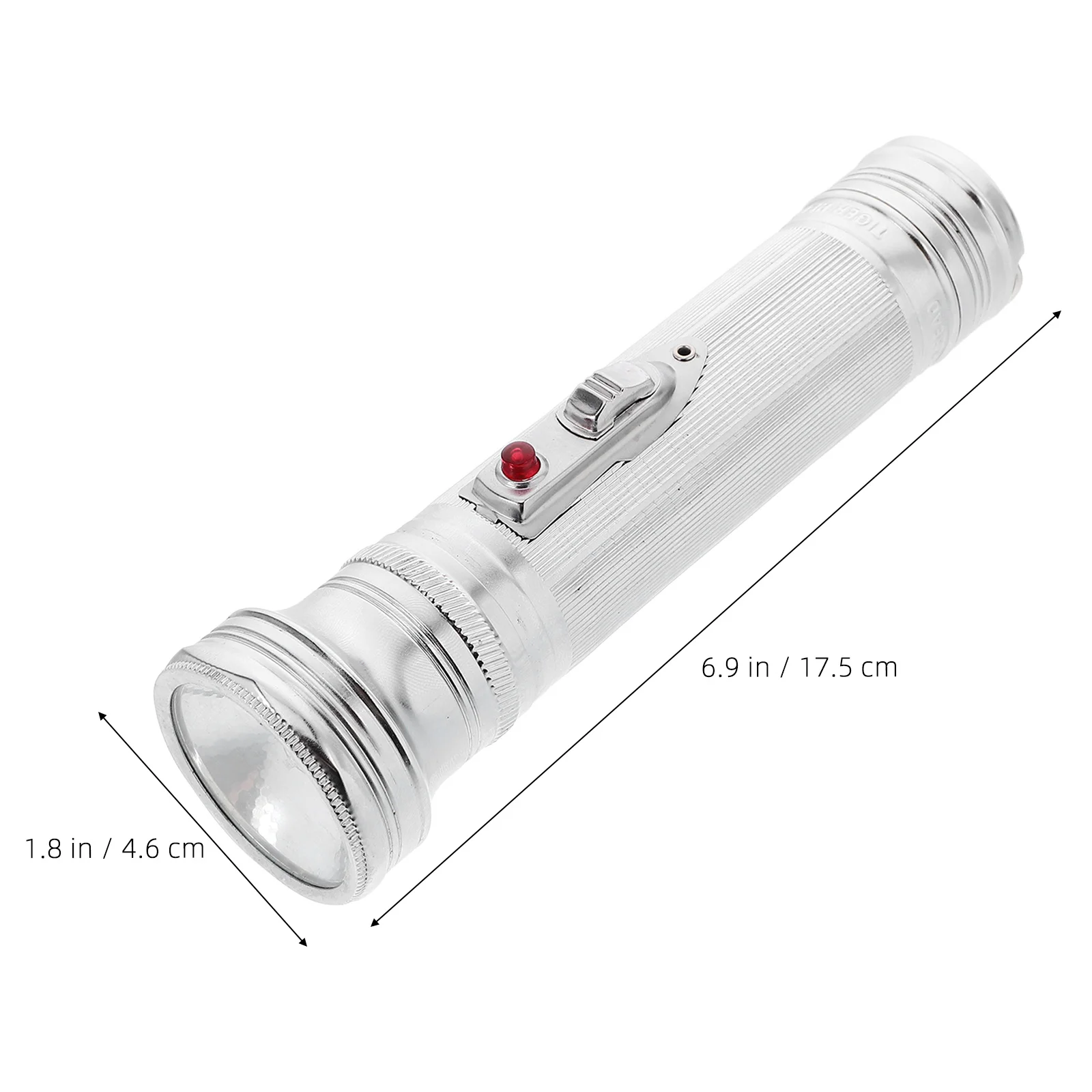 مصباح يدوي معدني قديم الطراز عتيق 80s شعلة محمولة باليد تعمل بشكل موثوق به غلاف معدني محمول ضوء القراءة الليلية #5