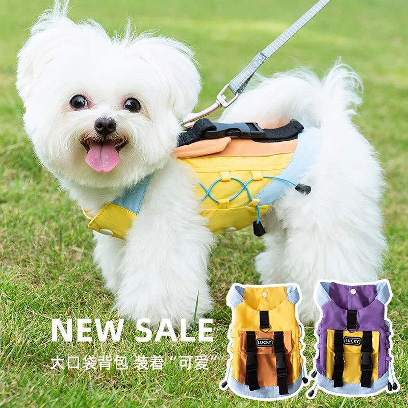 

Dog Outing Backpack Small and Medium-Sized Dogs Strap Vest Teddy Bichon Pet Dog Clothes
