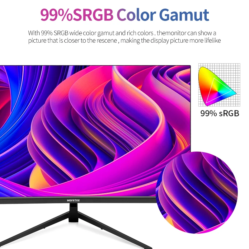 Hgfrt-ゲーミングpcモニター、フラットパネルスクリーン、3840x2160、99% srgb、10ビット、ips、hdmi互換、dp、4k、27インチ、オフィスコンピューター