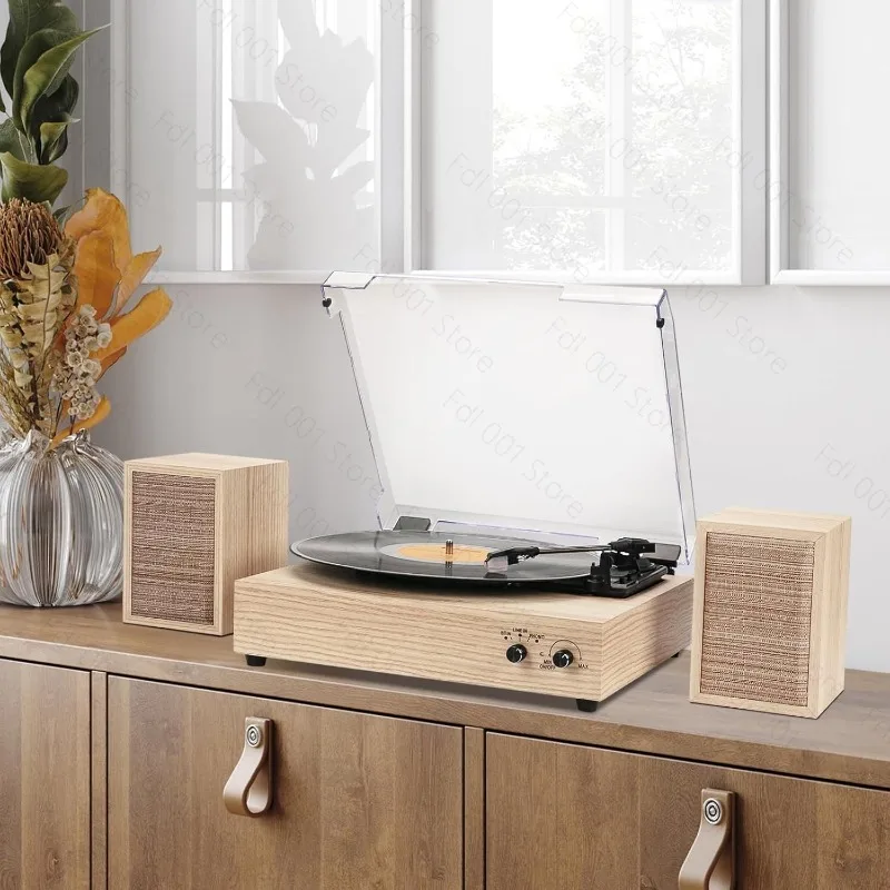 Wood Split Vinyl Record Player Gramophone Living Room Decor High Fidelity Bluetooth Audio Gift
