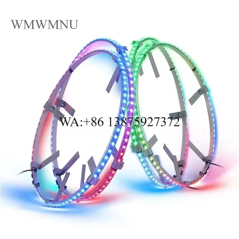 Wmwmnu Wholesale 1 Carton 5 Sets 15.5 Inch 17 Inch LED Wheel Ring Light Chasing RGB Car Wheel Rim Lights for Car Truck