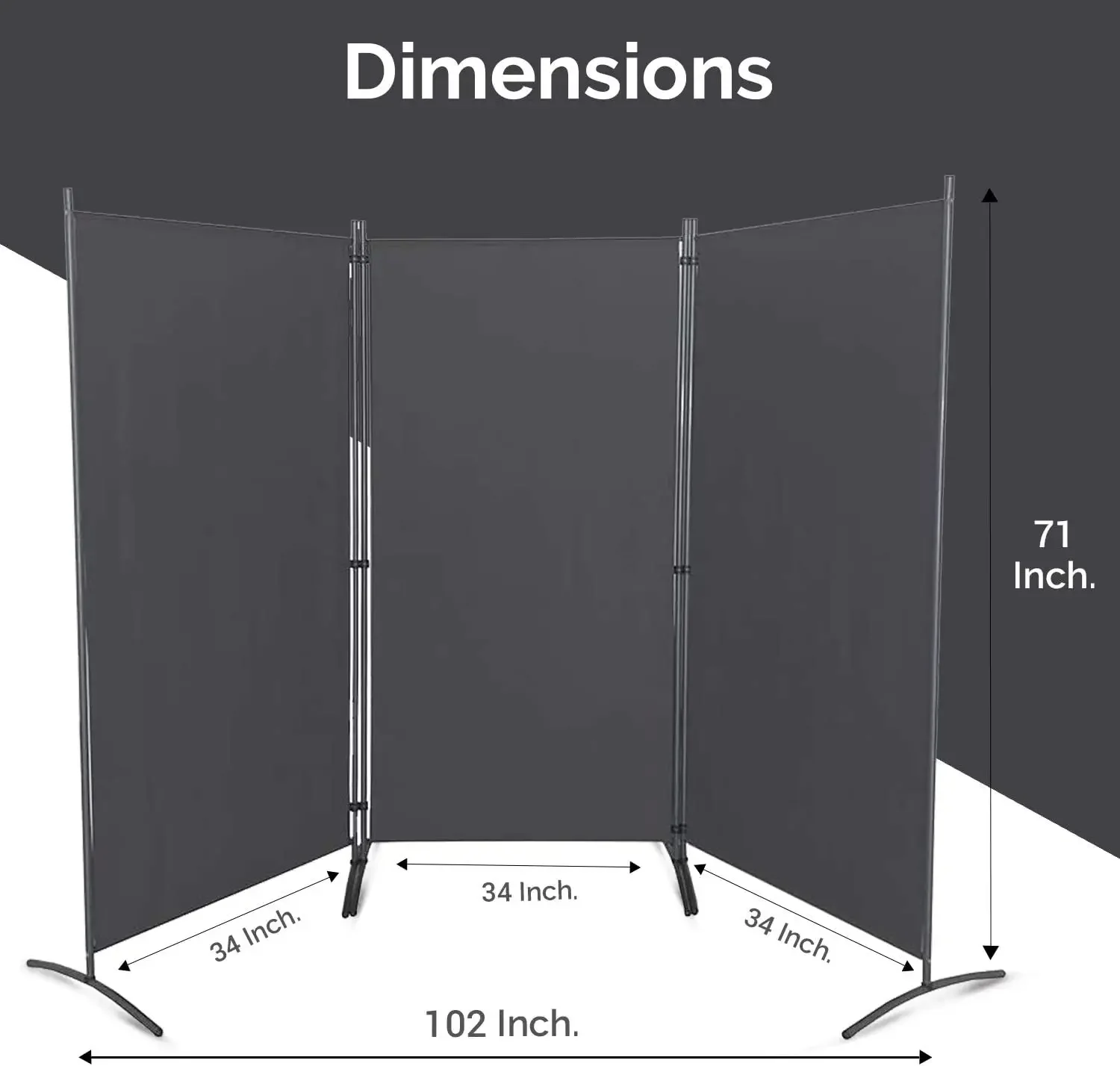 

Room Divider – Folding Partition Privacy Screen for School, Church, Office, Classroom, Dorm Room, Kids Room, Studio