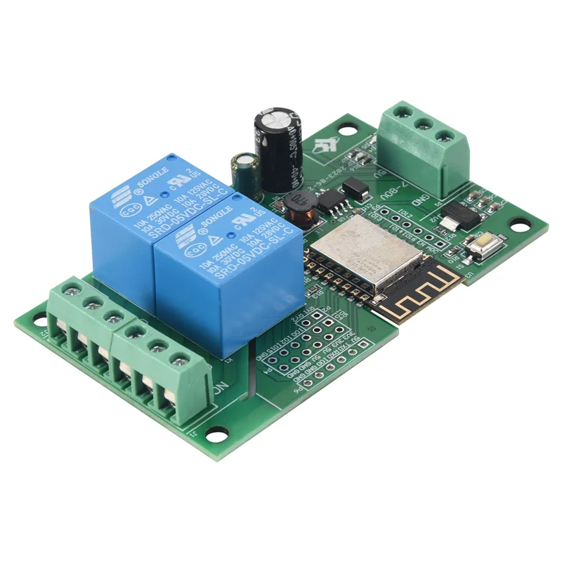 ABZW Esp8266 Esp-12F Wifi Relay Module 2Channel 5V/8-80V Network Relay Switch For Arduino Ide Smart Home App Remot Control
