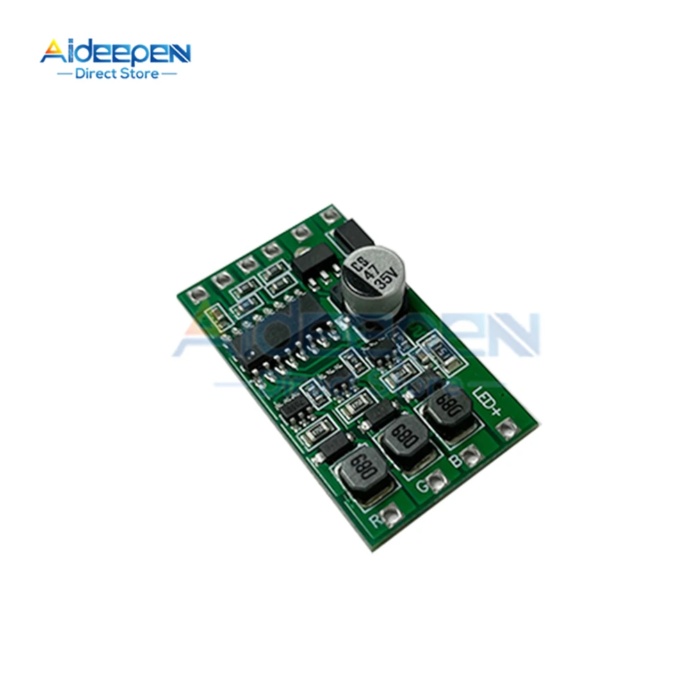 DMX512 12-24V LED Constant Current Drive Power Module Three-channel RGB Full Color 300mA Adjustable External Control Drive Board