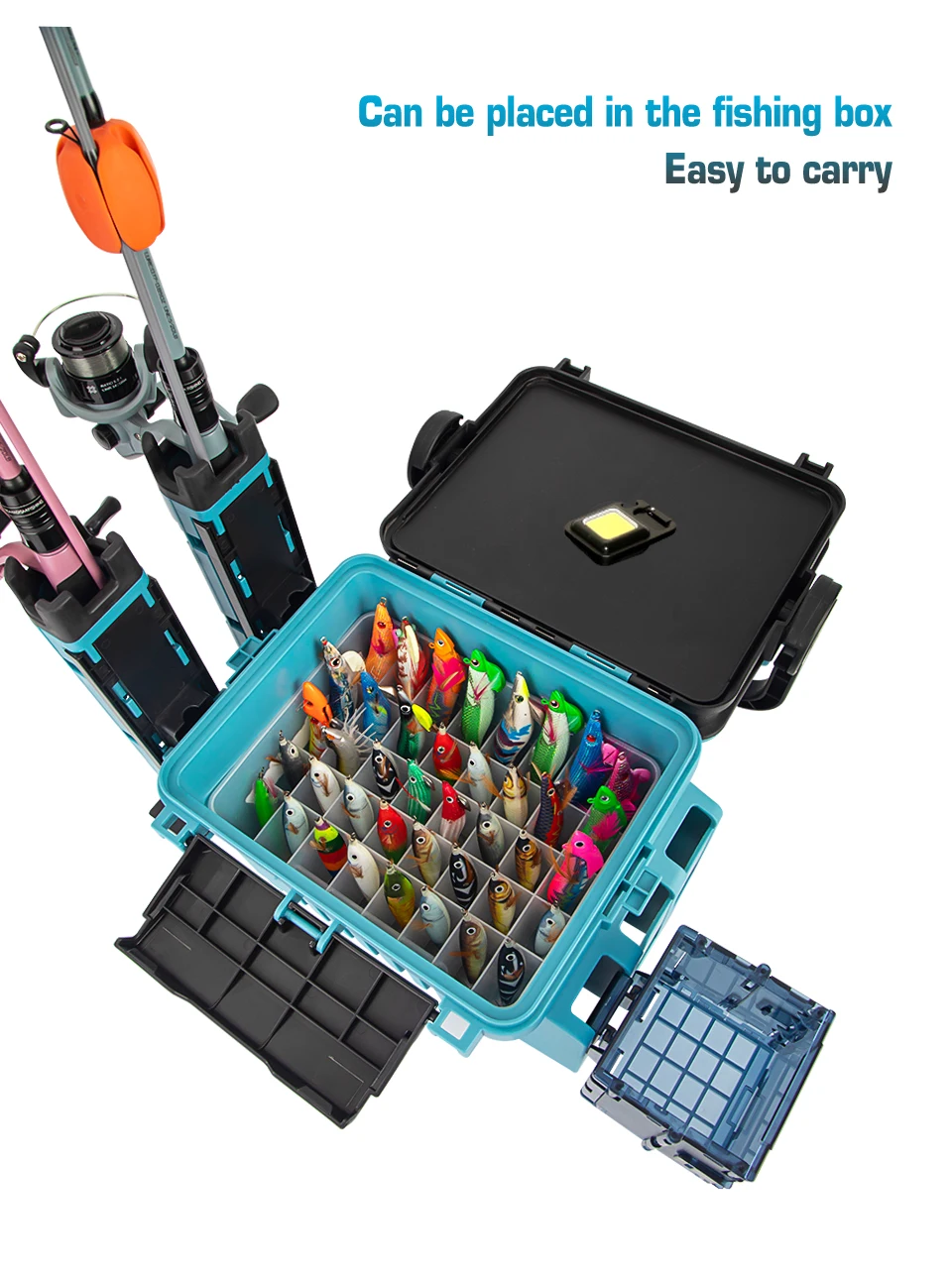 40-Gitter-Multifunktions-Angelgerät-Box, Tintenfisch, Jig, harter Köder, Minnow-Organizer, Webfuß, Oktopus, Egi, Aufbewahrungsboxen, Angelgerät – Detail 4