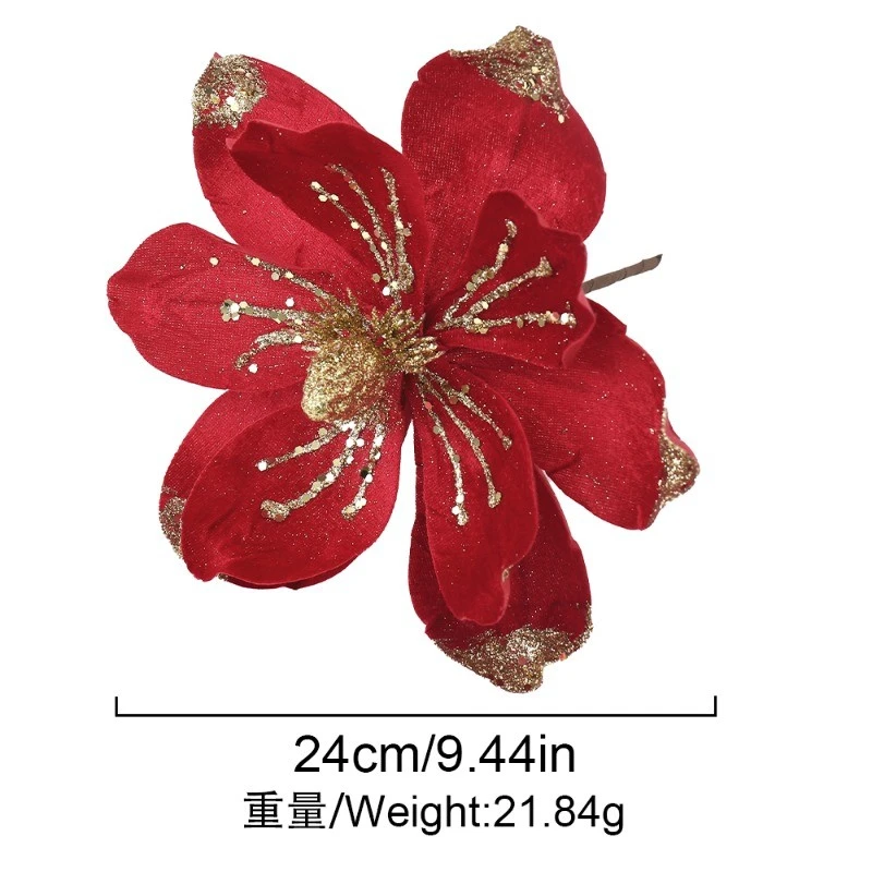 1 قطعة الزهور الاصطناعية 24 سنتيمتر الزهور وهمية شجرة عيد الميلاد الديكور عيد الميلاد ديكور المنزل لوازم الحفلات السنة الجديدة حلية اكسسوارات