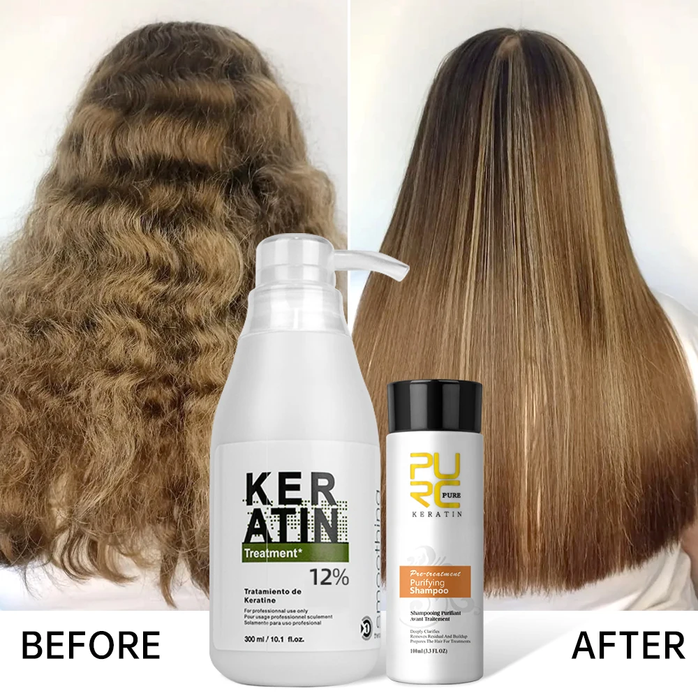 

PURC Professional Brazilian Keratin Treatment Cream Straightening Smoothing Scalp Treatment Purifying Shampoo Hair Care Products