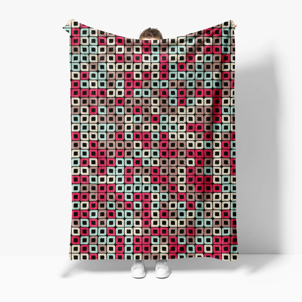 

Patterned Geometric Blanket Soft Throw Square Bed Sofa Decorative Warm Cozy Bedding Gift