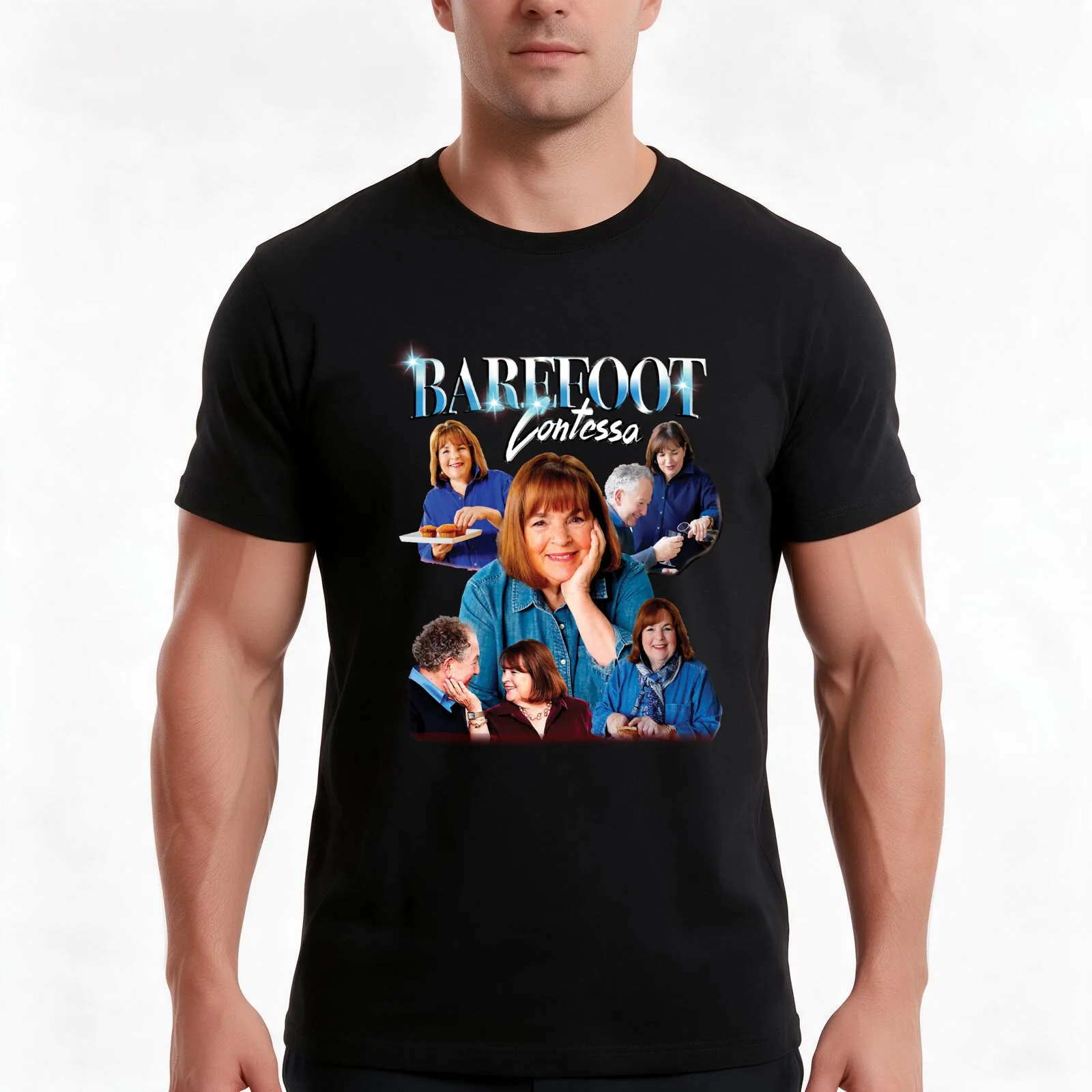 Barefoot Contessa Ina Garten 90s Bootleg T-Shirt, Summer Casual Cotton Tee, Oversized Streetwear Tops, Vintage Graphic Print