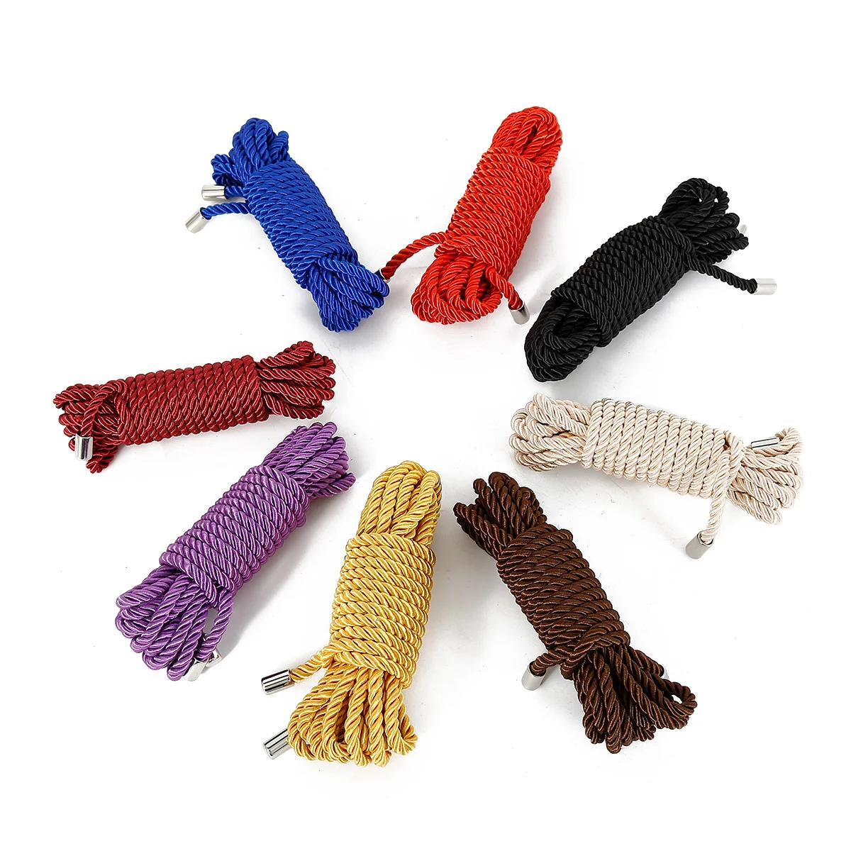 Cuerda de nailon trenzada exótica de 8 colores, Juguetes sexuales, cuerda de Bondage para hombres y mujeres, fetiche, esclavo, juego de rol, dispositivos atados, sujeción