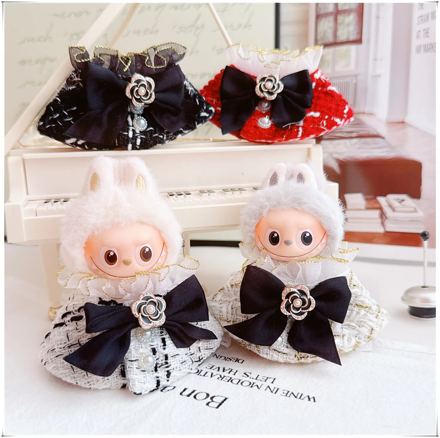 

10cm Labubu 4th Generation 4.0 Doll Clothing Set Elegant Shawl Cape Multiple Styles Optional For Holiday Party Outfits