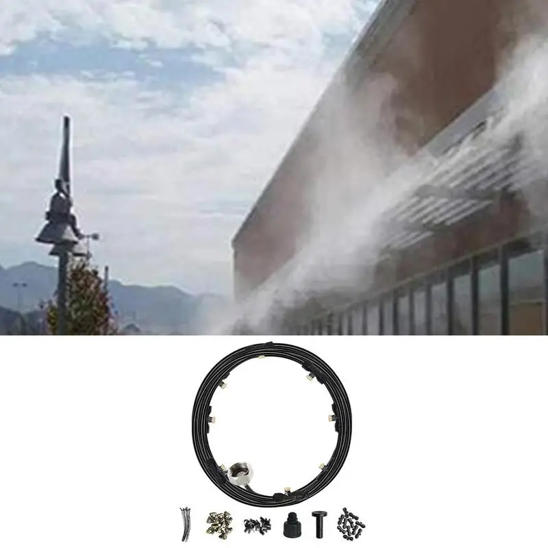 Outdoor Cooling Patio Misting System Fan Cooler Water Mist Garden Greenhouse Spray Outdoor Misting System for Cooling