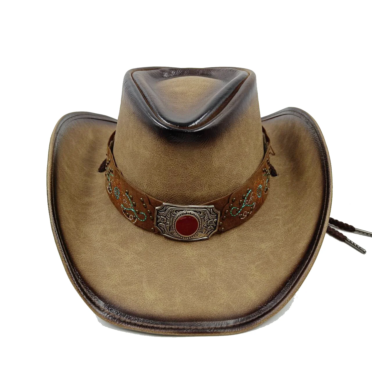 30Stlye 100% Leather Men Western Cowboy Hat For Gentleman Dad Cowgirl Sombrero Hombre Caps Big Sizelarge head