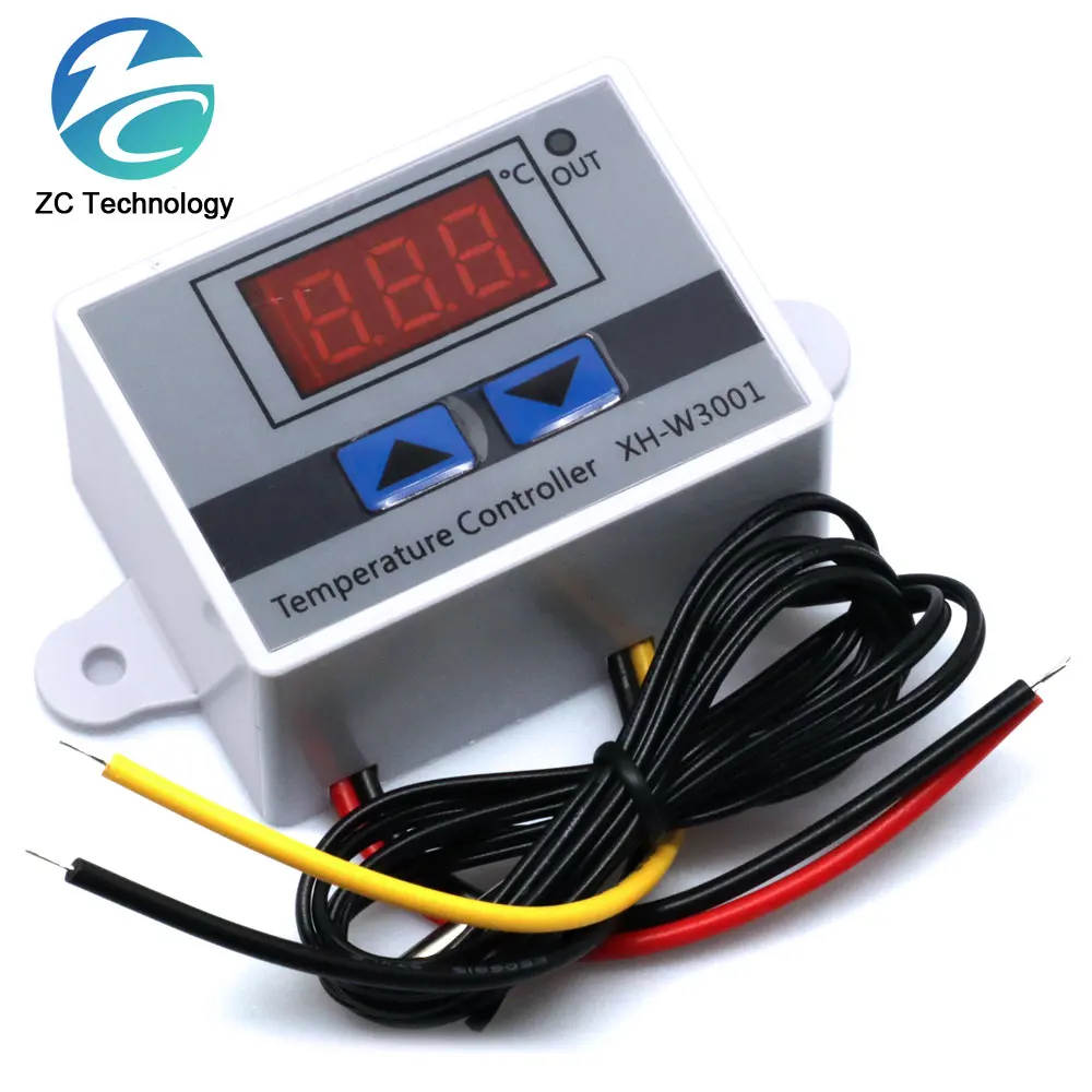 12V/ 24V/ 110V /220V W3001 Digital LED Temperature Controller 10A Thermostat Control Switch Probe XH-W3001