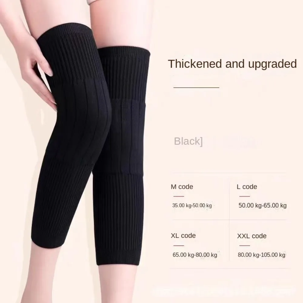 1 Pair Thick Warm Wool Kneepad Leg Guard Cashmere Knee Protector Windproof Coldproof Leg Warmers Women Men KneeCap Leg Sleeves