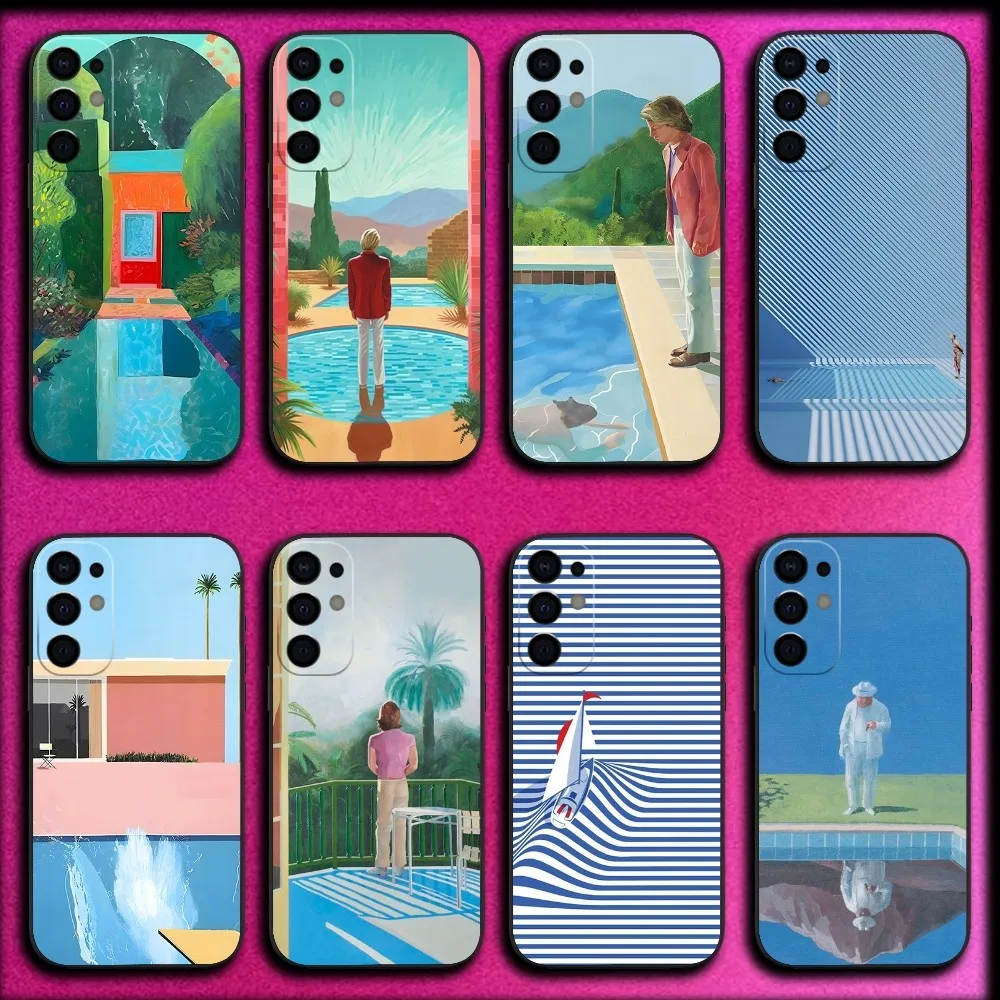 D-David Hockney Art Painting Phone Case For Samsung S25,S24,S21,S22,S23,S30,Ultra,S20,Plus,Fe,Lite,Note,10,9,5G Black Cover