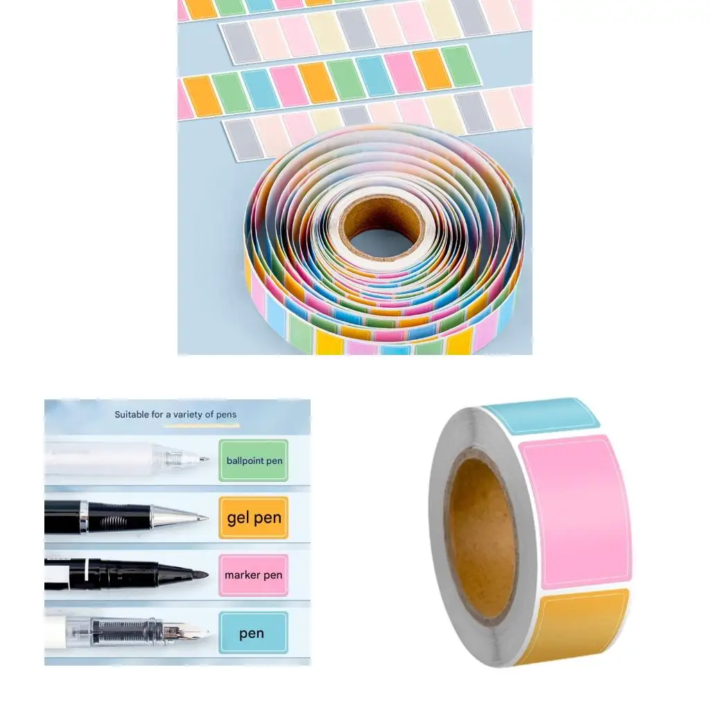 800Pcs Removable Colorful Labels Waterproof Adhesive Paper Labeling Sticker For Book Folders Storage Container