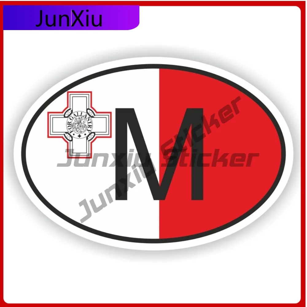 

Malta Country Code M Oval Sticker With National Flag Badge Sticker Car Scratch Cover Sticker Auto Rv Stickers Graphic Vinyl Bump