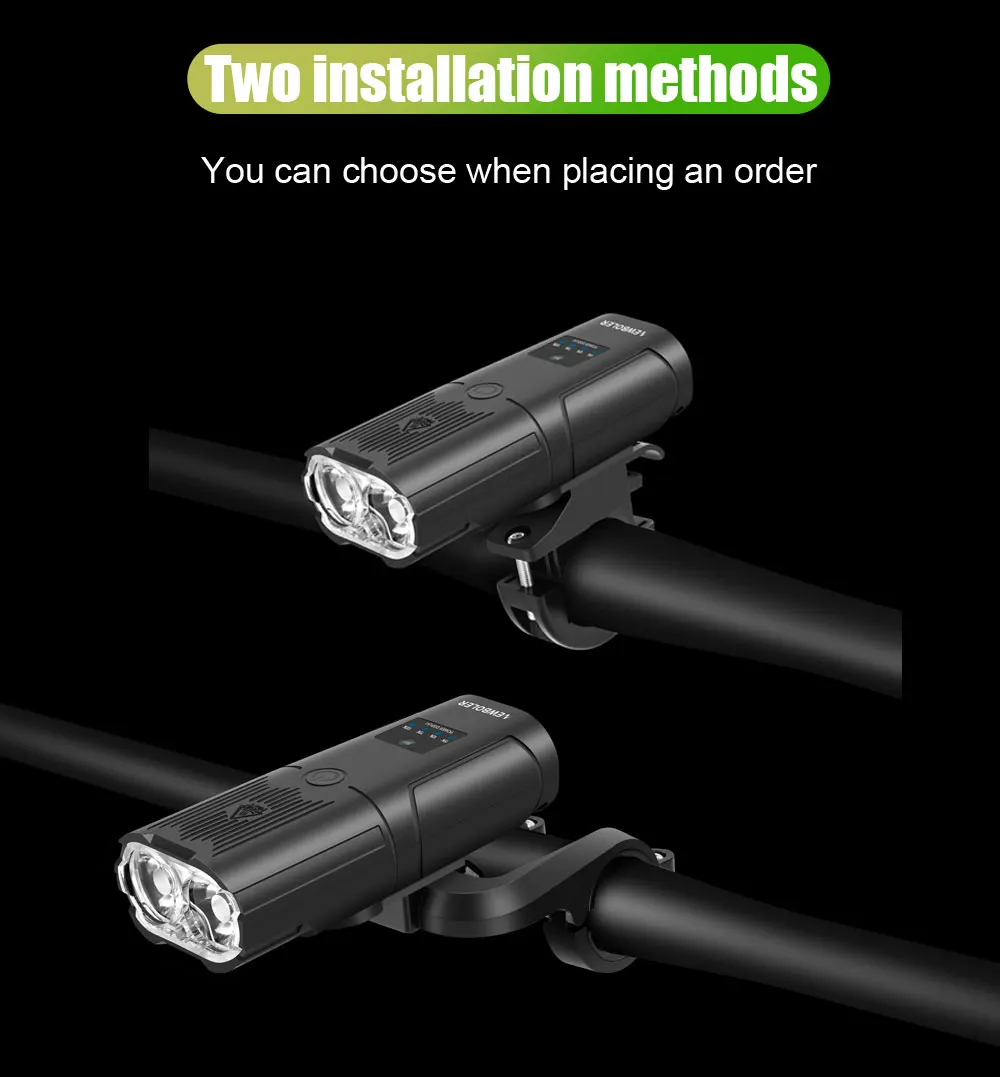 Victoper Éclairage Vélo Ultra Puissant 10000 Lumens – Phare Avant + Feu Arrière 10 LED + Power Bank, IPX6 Étanche