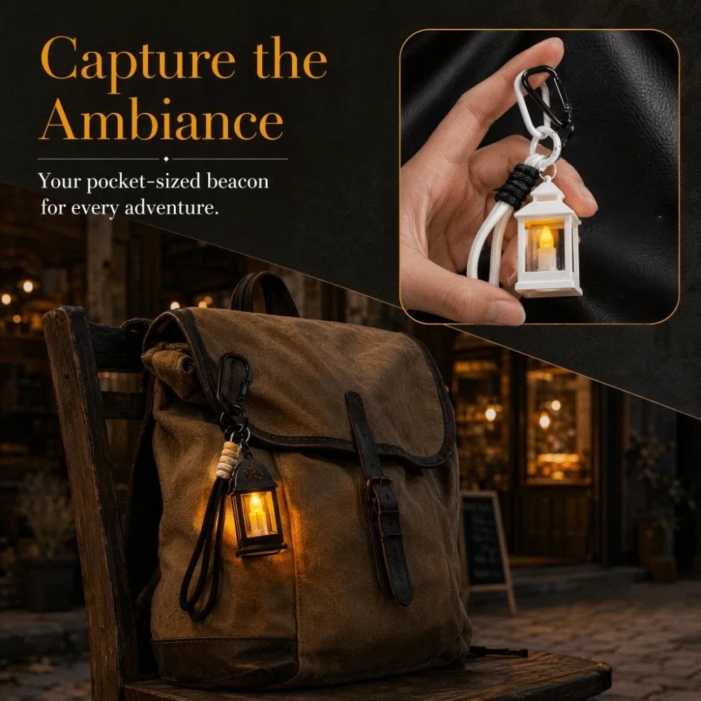 Retro Style Mini Oil Lamp Portable Miniature Lantern Light Vintage Design Decorative Keychain Ornament Desktop Decor