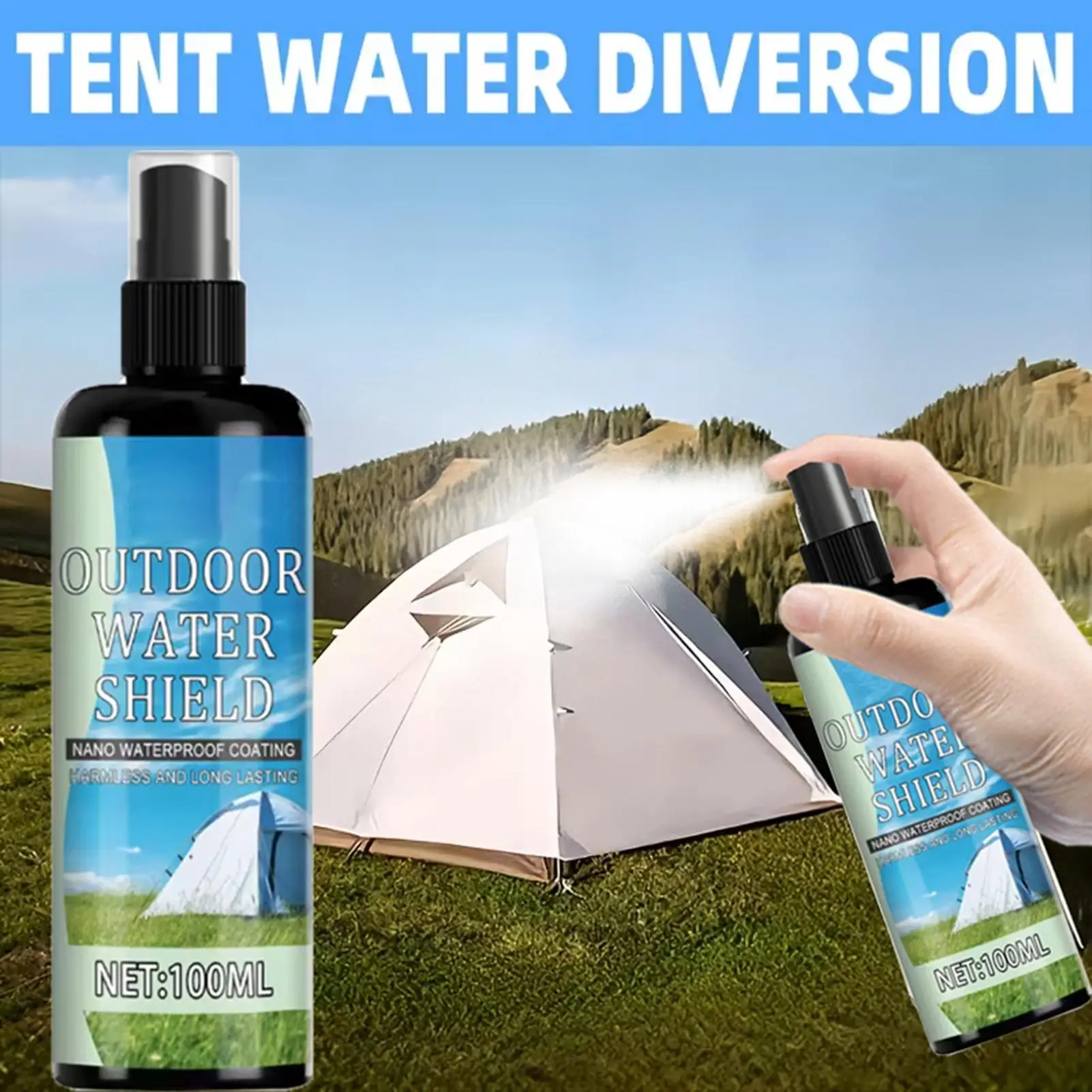Spray Impermeabilizante para Telas 100ml, Líquido Impermeabilizante de Alta Resistencia, Protección Solar para Muebles de Patio, Tiendas de Campaña y Equipo de Camping