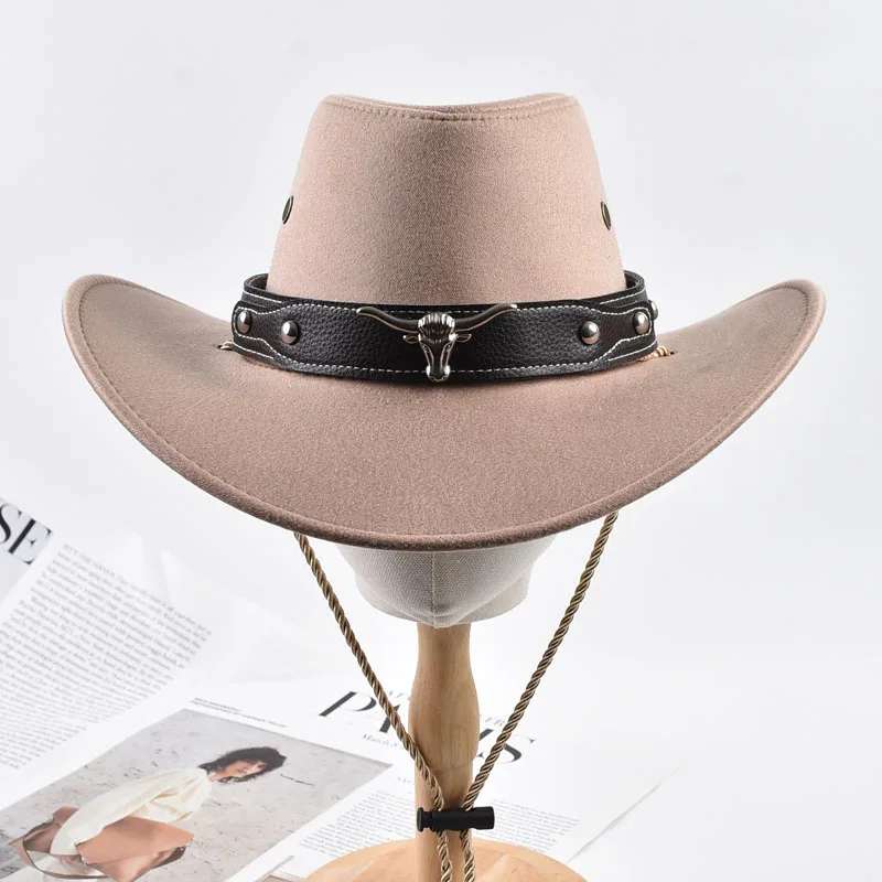 Cowboyhut im westlichen Stil für Männer und Frauen, Vintage-Stil, Gentleman, Cowgirl, Jazz-Hut, Outdoor-Reise, Ritterhüte – Detail 9