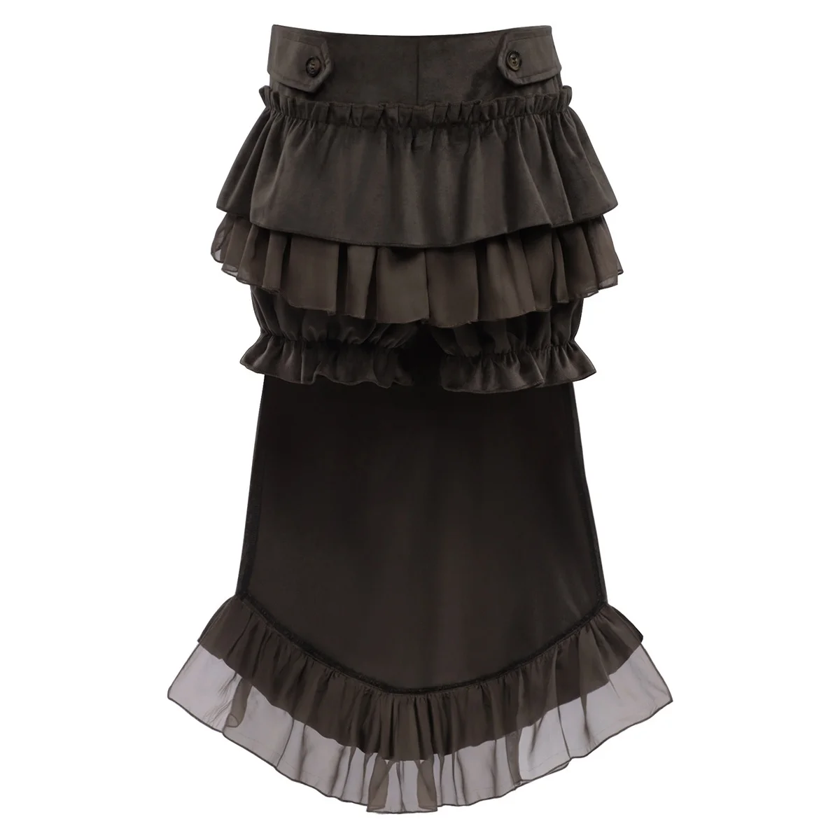 Gothic Style Lace Half Skirt for Women Large Size Tailed Skirt Vintage Steam Punk Court Elegant Ladies' Fashion Costume