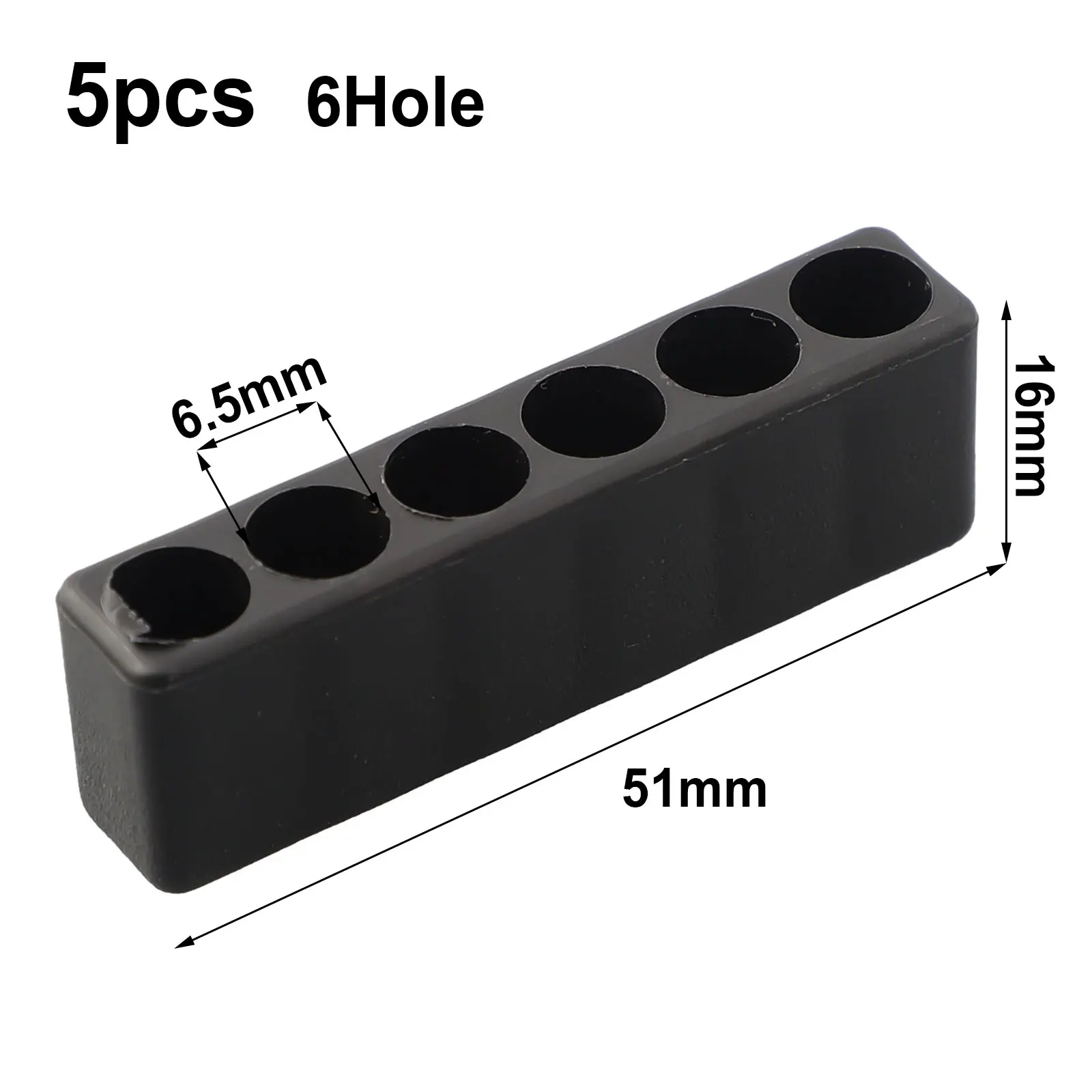 5Pcs Screwdriver Bit Holder 6 Hole 1/4\'\' Hex Shank Drill Bit Plastic Storage Box Organizer For Manual Tools Storing Supplies