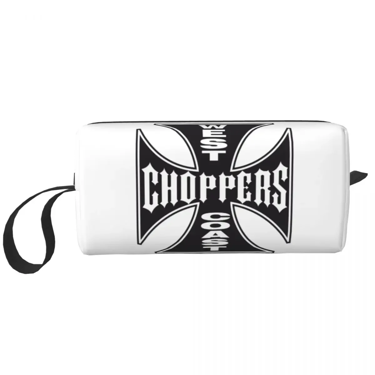 Custom West Coast Iron Cross Choppers Toiletry Bag for Women Makeup Cosmetic Organizer Lady Beauty Storage Dopp Kit Box