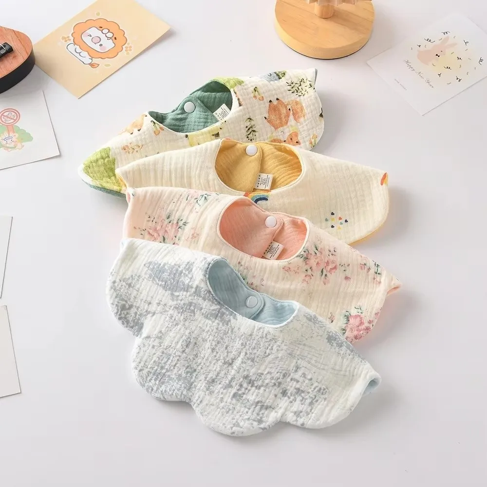 New Two-sided Usable Feeding Bib Pure Cotton Gauze Pacifier Drool Bib Breathable Saliva Towel For Newborn Toddler