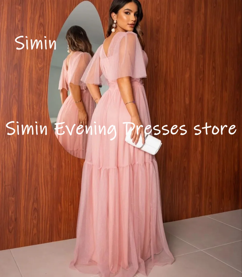 Simin Chiffon A-line Scoop Neckline Popular Ruffle Formal Prom Gown Floor-length Evening Elegant Party dresses for women 2023