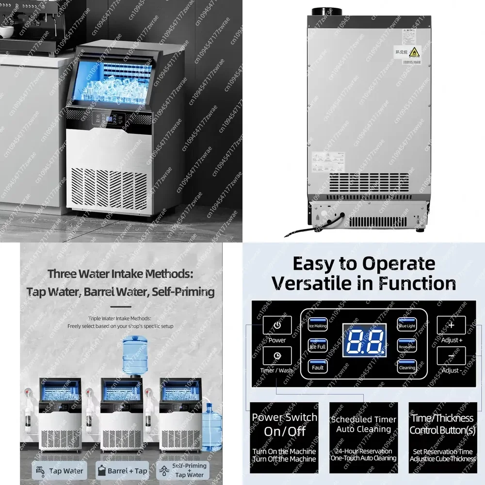 Low Price Electric Stainless Steel Commercial Ice Maker for Household & Hotel Use High Capacity 40-50kg/day Cube Ice Machine